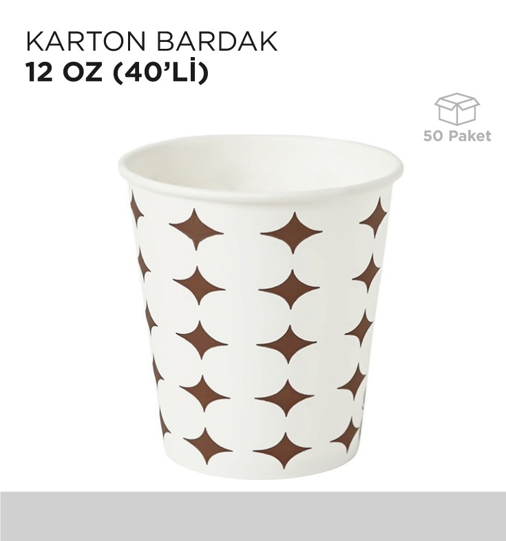 KARTON BARDAK 12 OZ 50'Lİ