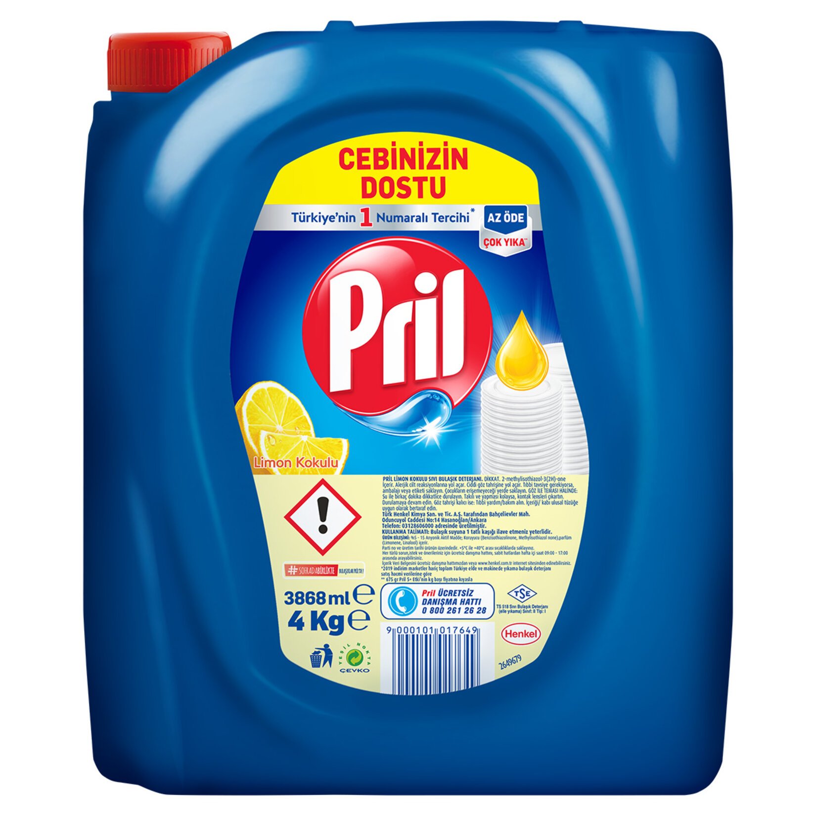 PRİL SIVI BULAŞIK DETERJANI 4KG LİMON