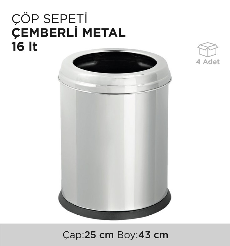 ÇÖP SEPETİ ÇEMBERLİ METAL 16LT