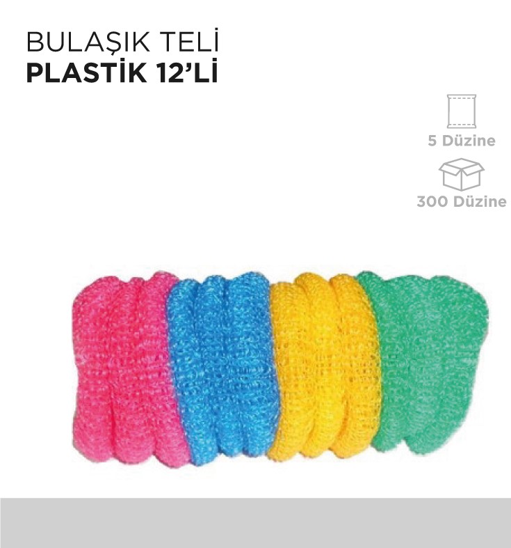 BULAŞIK TELİ PLASTİK 12'Lİ