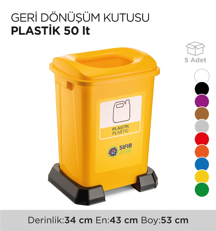 GERİ DÖNÜŞÜM KUTUSU PLASTİK 50LT