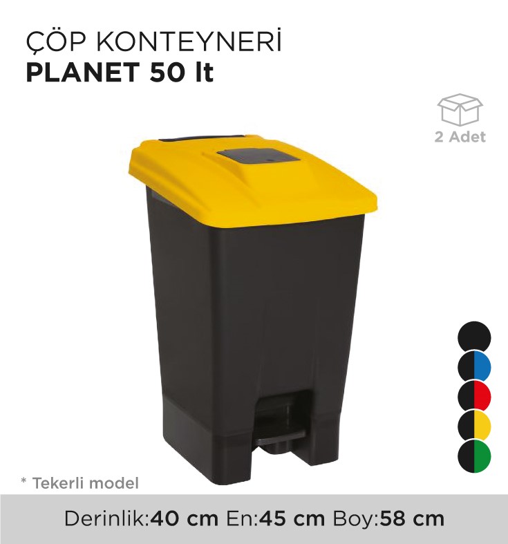 ÇÖP KONTEYNERİ PLANET 50LT