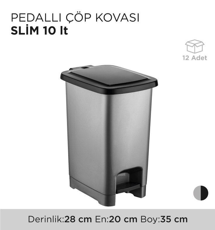 PEDALLI ÇÖP KOVASI SLİM 10LT