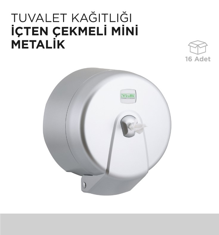 TUVALET KAĞITLIĞI İÇTEN ÇEKMELİ MİNİ METALİK