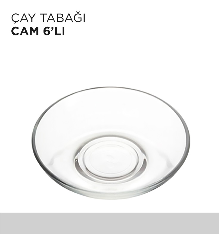 ÇAY TABAĞI CAM 6'LI