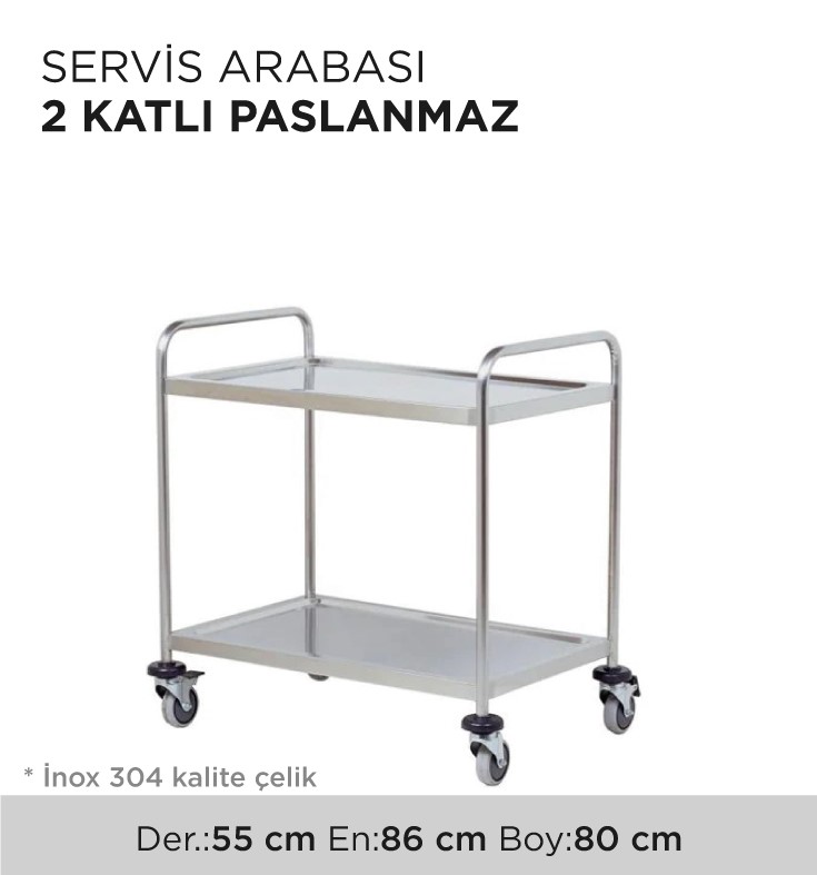 SERVİS ARABASI 2 KATLI PASLANMAZ