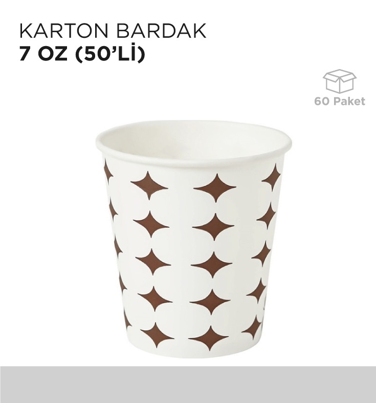 KARTON BARDAK 7 OZ 50'Lİ