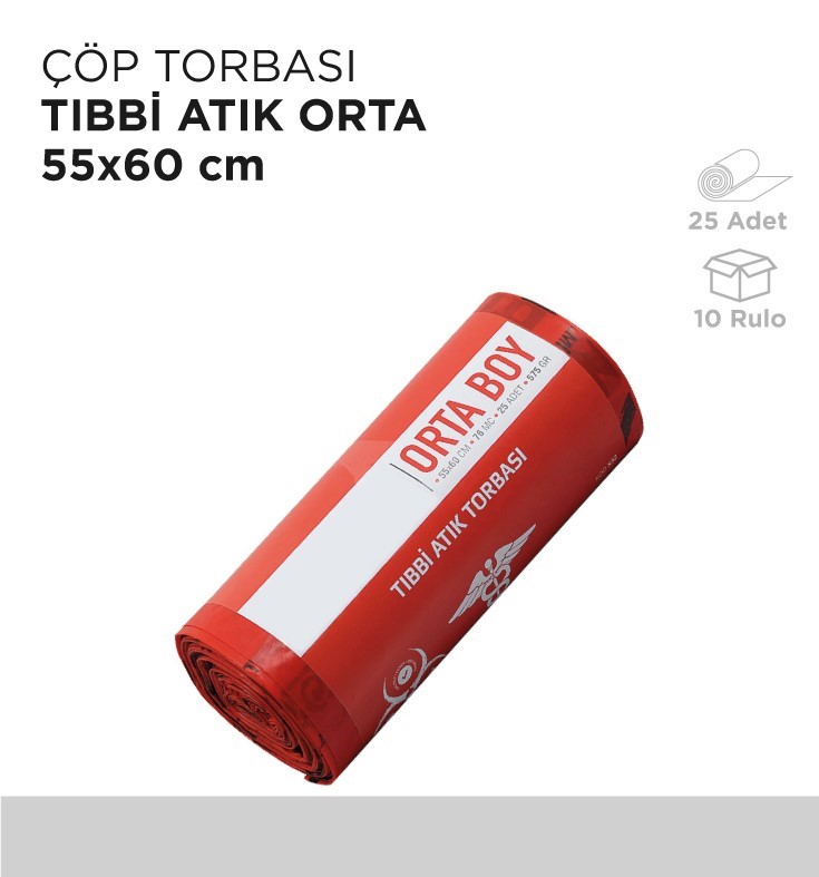 ÇÖP TORBASI TIBBİ ATIK ORTA 55x60CM