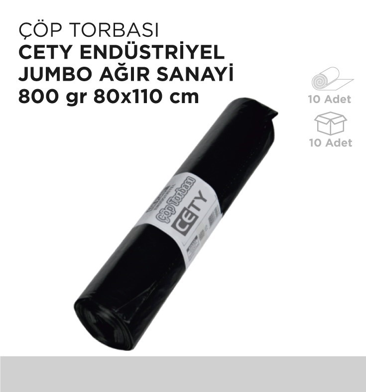 ÇÖP TORBASI CETY ENDÜSTRİYEL JUMBO AĞIR SANAYİ 800GR 80x110CM