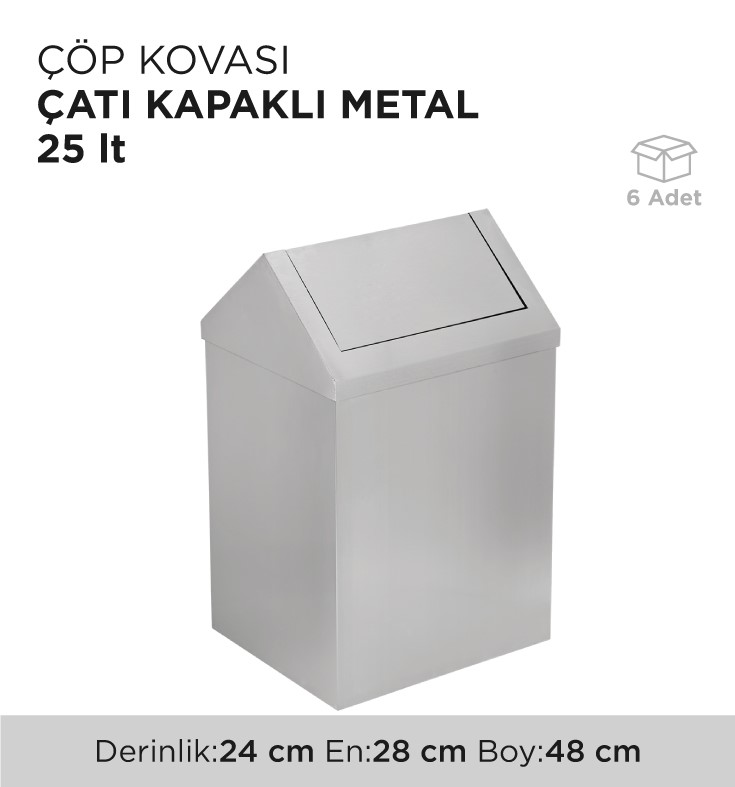 ÇÖP KOVASI ÇATI KAPAKLI METAL 25LT