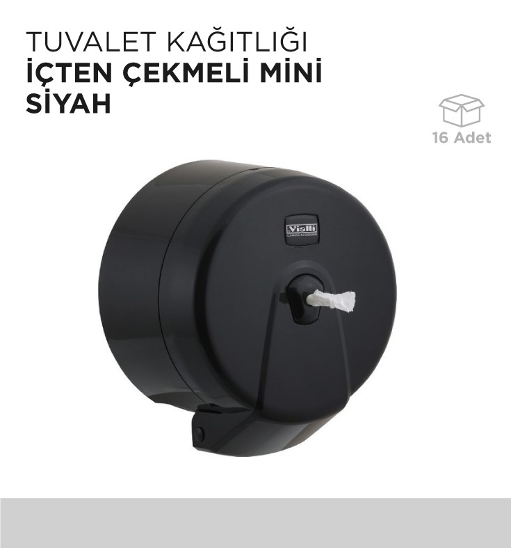 TUVALET KAĞITLIĞI İÇTEN ÇEKMELİ MİNİ SİYAH