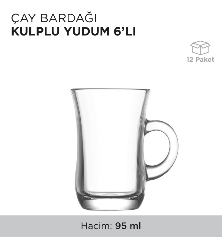 ÇAY BARDAĞI ADA KULPLU YUDUM 6'LI