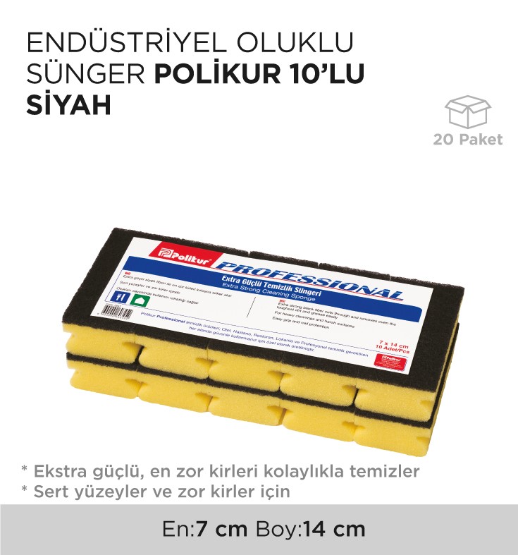 ENDÜSTRİYEL OLUKLU SÜNGER POLİKUR 10'LU