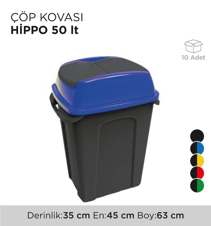 ÇÖP KOVASI HİPPO 50LT