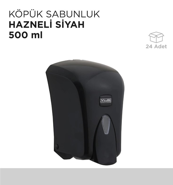 KÖPÜK SABUNLUK HAZNELİ SİYAH 500ML