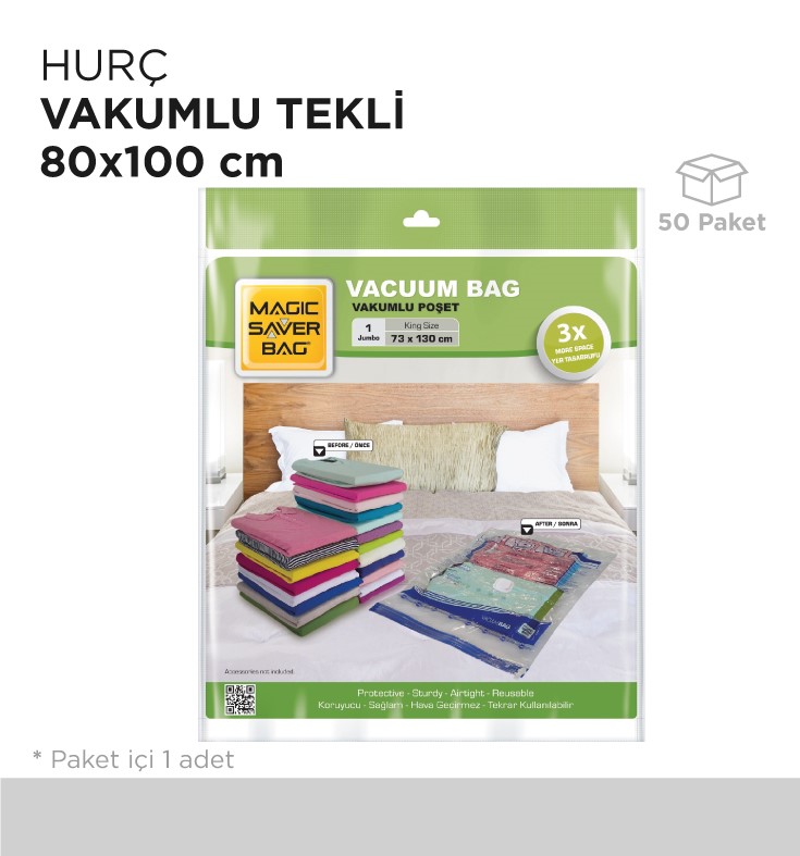 HURÇ VAKUMLU TEKLİ 80x100CM