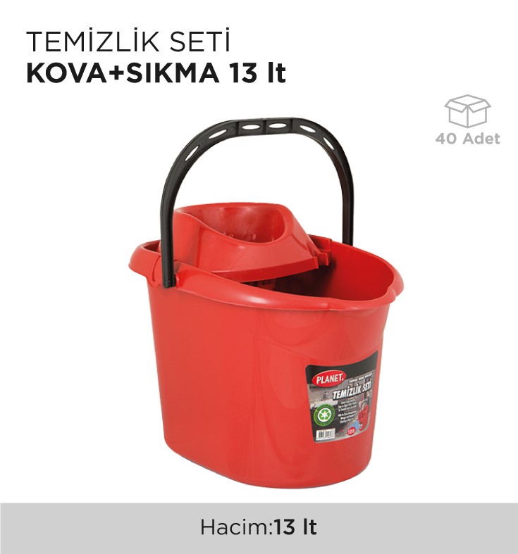 TEMİZLİK SETİ KOVA+SIKMA 13LT