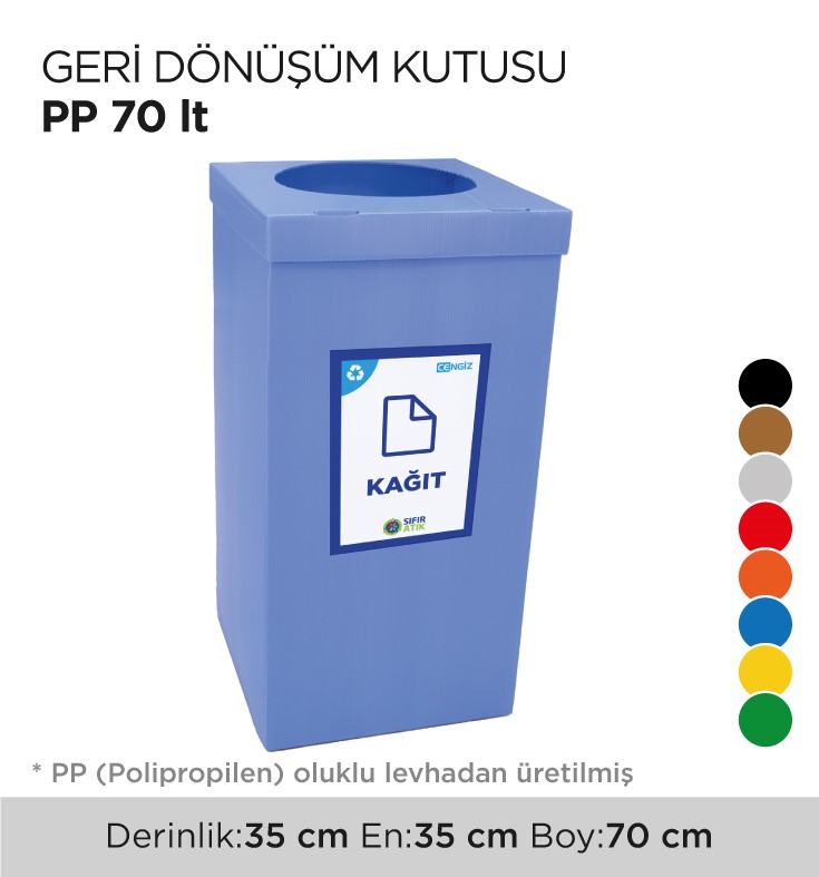 GERİ DÖNÜŞÜM KUTUSU PP 70LT