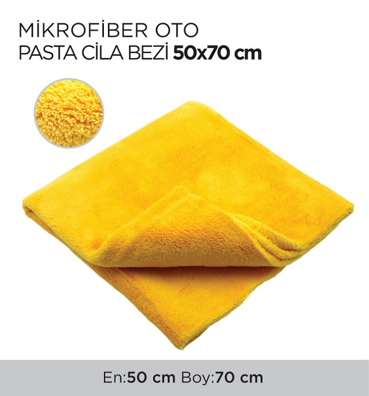 MİKROFİBER OTO PASTA CİLA BEZİ 50x70CM