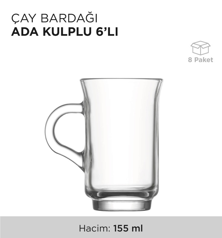 ÇAY BARDAĞI ADA KULPLU 6'LI