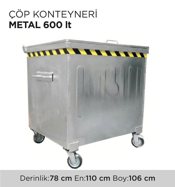 ÇÖP KONTEYNERİ METAL 600LT