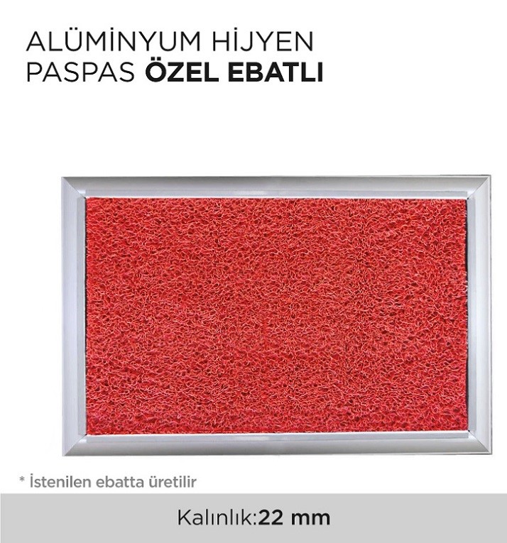 ALÜMİNYUM HİJYEN PASPAS ÖZEL EBATLI