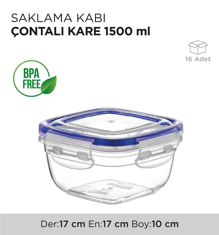 SAKLAMA KABI ÇONTALI KARE 1500ML