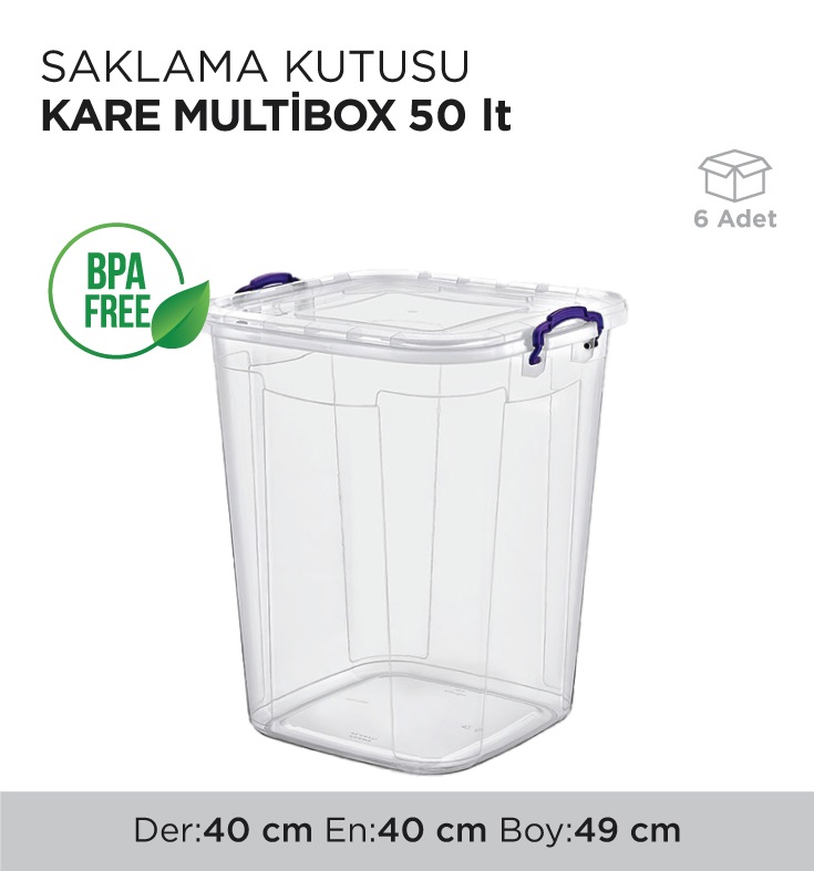 SAKLAMA KUTUSU KARE MULTİBOX 50LT