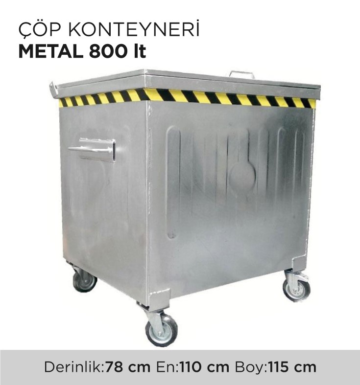 ÇÖP KONTEYNERİ METAL 800LT