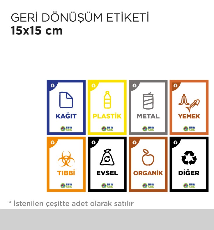 GERİ DÖNÜŞÜM ETİKETİ 15x15