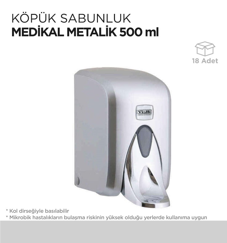 KÖPÜK SABUNLUK MEDİKAL METALİK 500ML