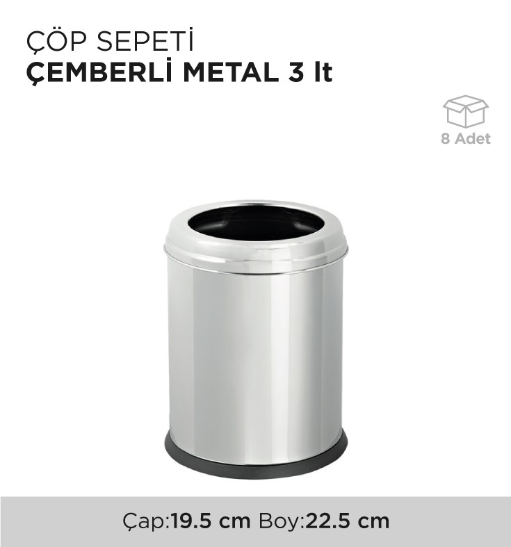 ÇÖP SEPETİ ÇEMBERLİ METAL 3LT