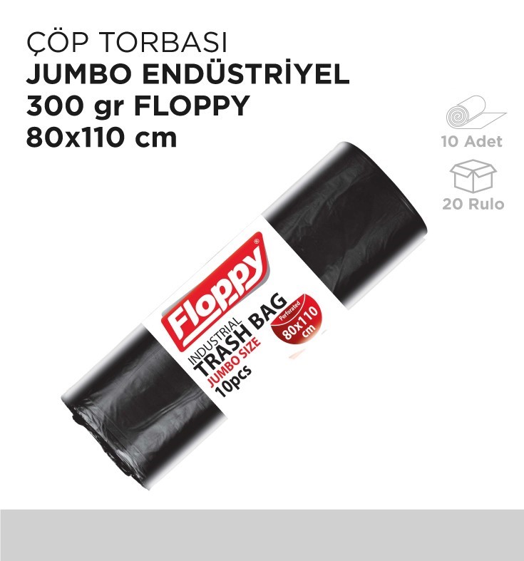 ÇÖP TORBASI JUMBO ENDÜSTRİYEL 300GR FLOPPY 80x110CM