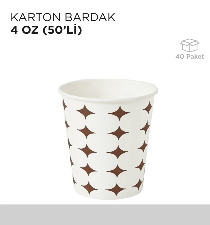 KARTON BARDAK 4 OZ 50'Lİ