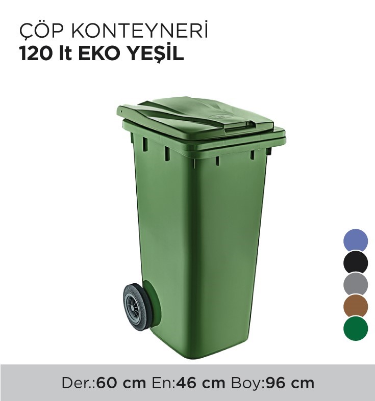 ÇÖP KONTEYNERİ 120LT EKO YEŞİL