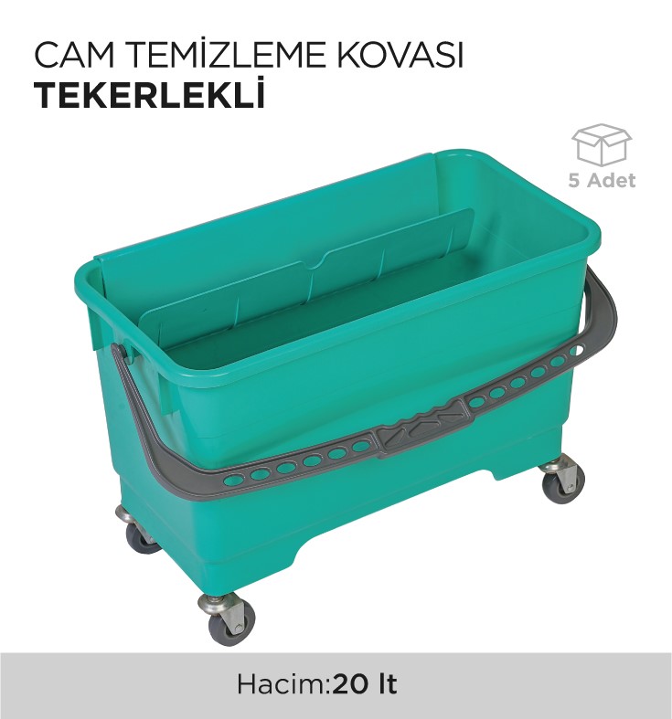 CAM TEMİZLEME KOVASI TEKERLEKLİ