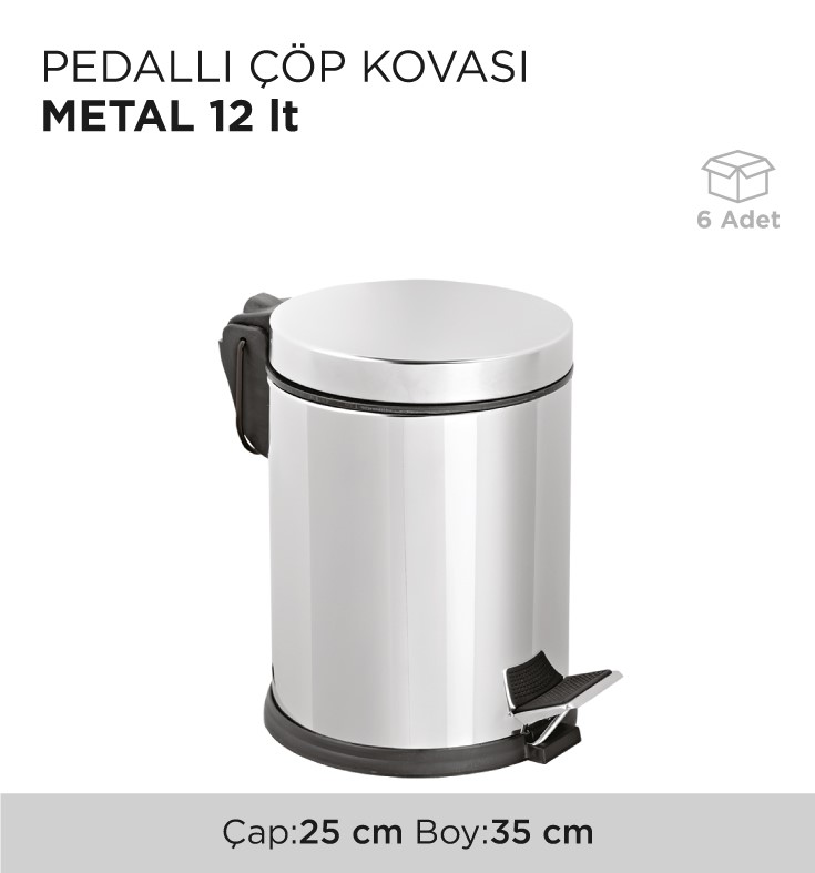 PEDALLI ÇÖP KOVASI METAL 12LT