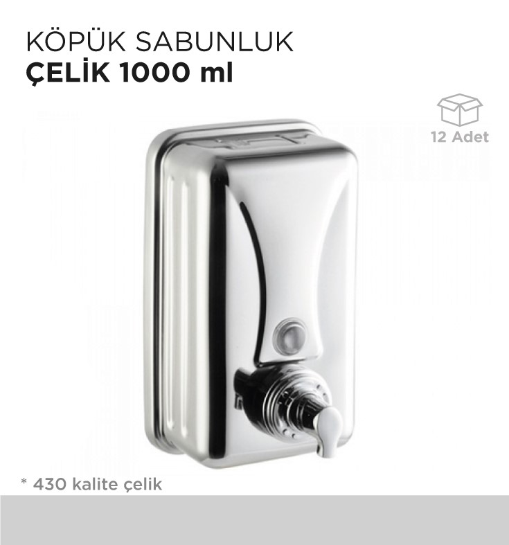 KÖPÜK SABUNLUK ÇELİK 1000ML