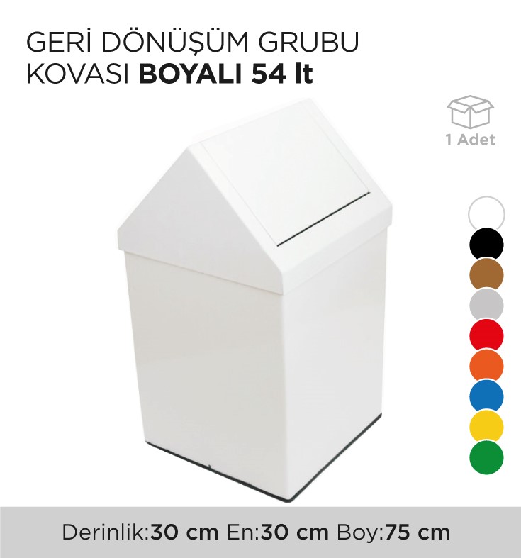 GERİ DÖNÜŞÜM GRUBU KOVASI BOYALI 54LT