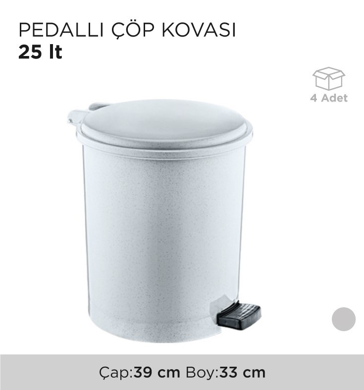 PEDALLI ÇÖP KOVASI 25LT