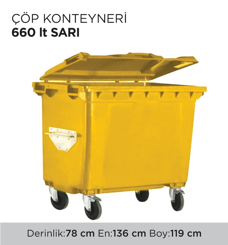 ÇÖP KONTEYNERİ 660LT SARI