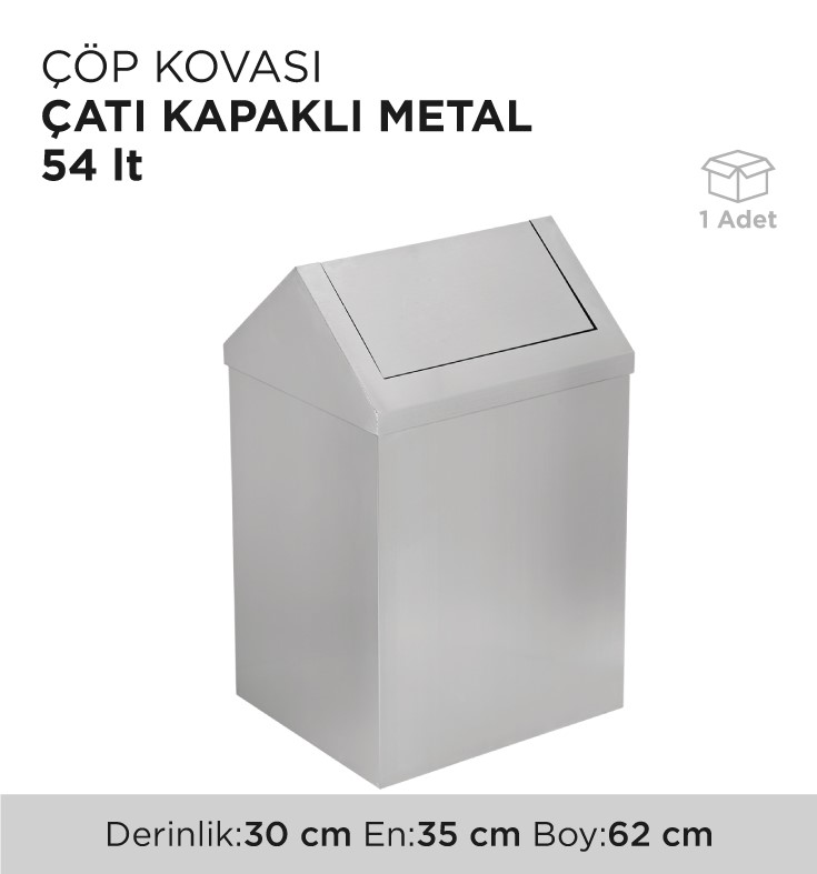 ÇÖP KOVASI ÇATI KAPAKLI METAL 54LT