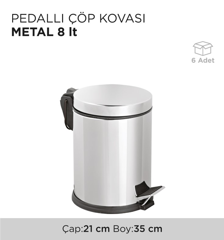 PEDALLI ÇÖP KOVASI METAL 8LT