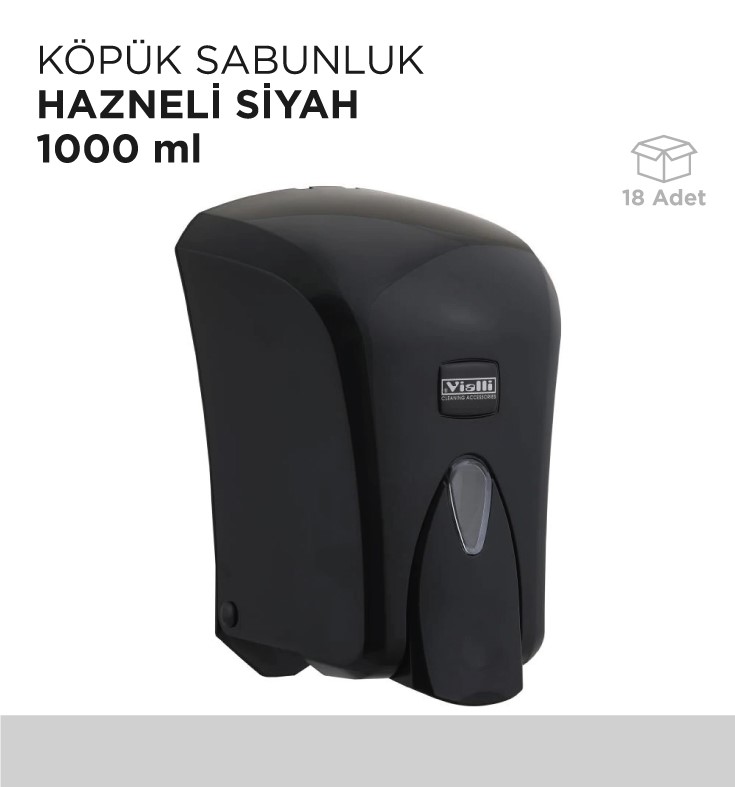 KÖPÜK SABUNLUK HAZNELİ SİYAH 1000ML