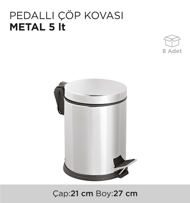 PEDALLI ÇÖP KOVASI METAL 5LT