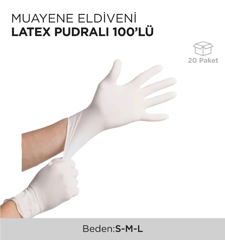 MUAYENE ELDİVENİ LATEX PUDRALI 100'LÜ