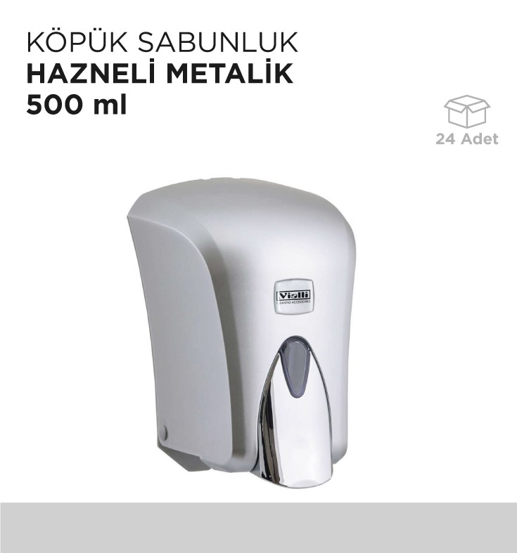 KÖPÜK SABUNLUK HAZNELİ METALİK 500ML