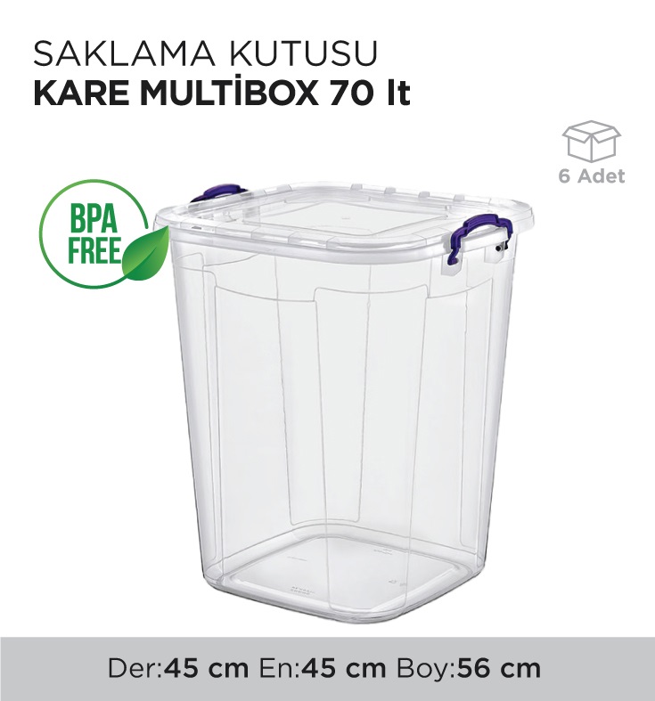 SAKLAMA KUTUSU KARE MULTİBOX 70LT