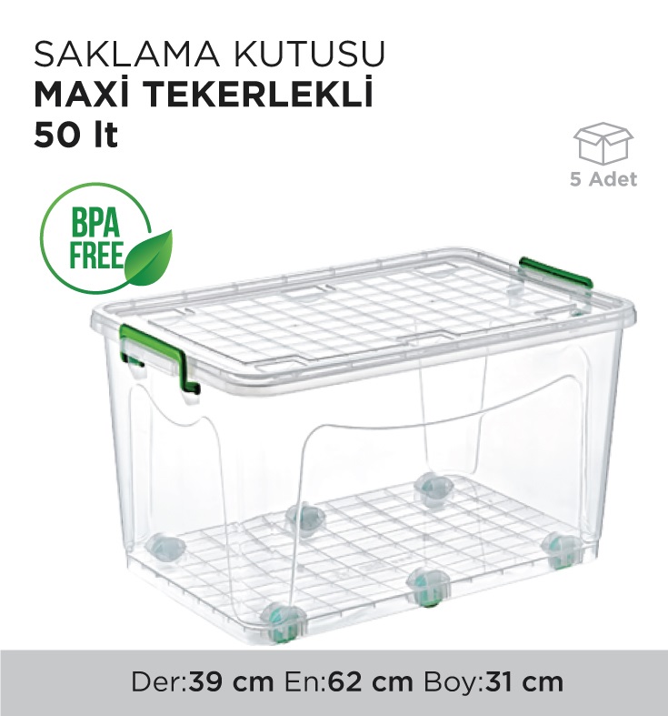 SAKLAMA KUTUSU MAXİ TEKERLEKLİ 50LT