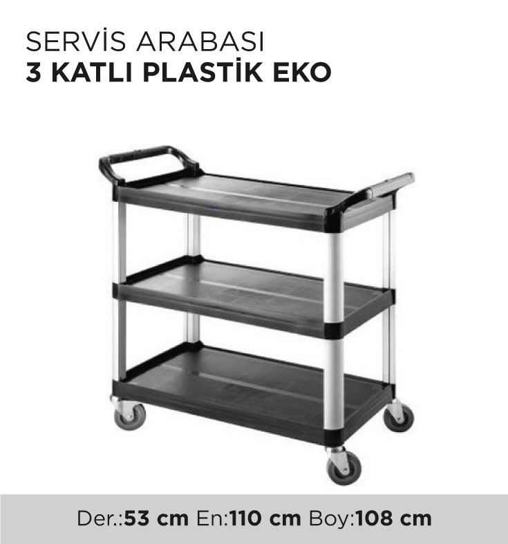 SERVİS ARABASI 3 KATLI PLASTİK EKO